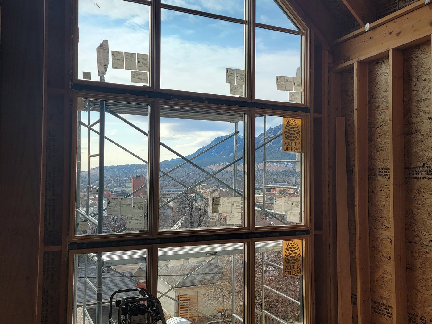 Gable end glazing during framing